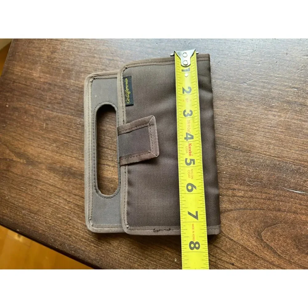 Vintage California brown canvas wallet clutch